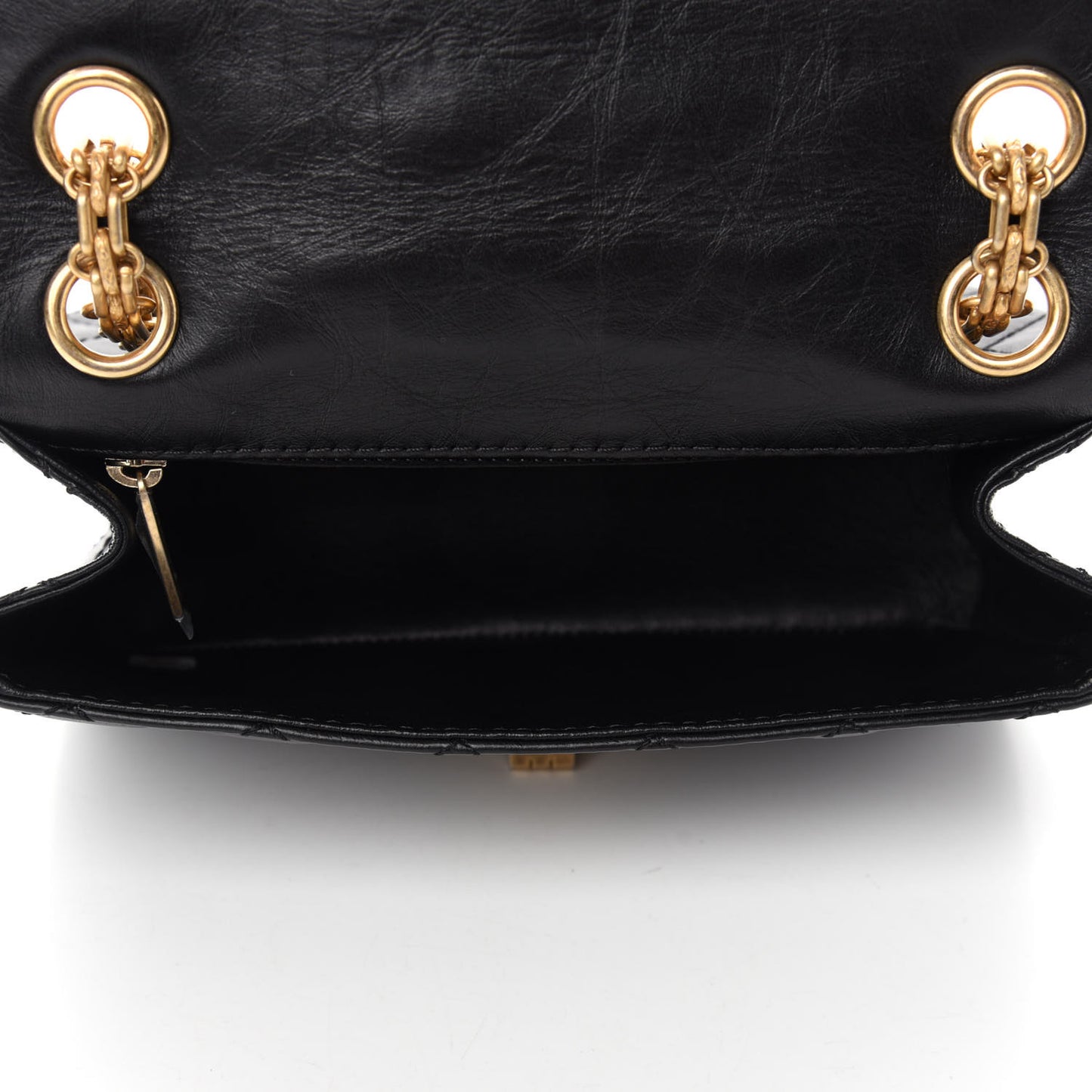 Aged Calfskin Quilted 2.55 Reissue Mini Flap Black