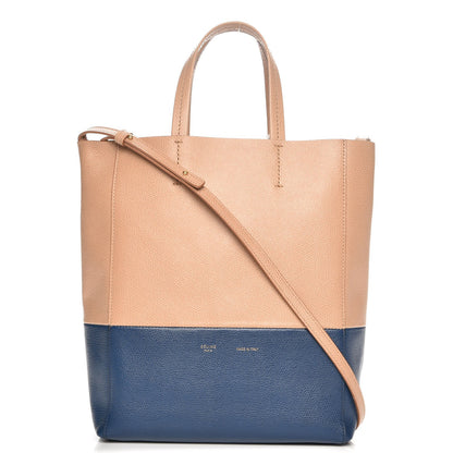 Celine Grained Calfskin Small Vertical Bi-Cabas Nude Deepsea 1 of 8