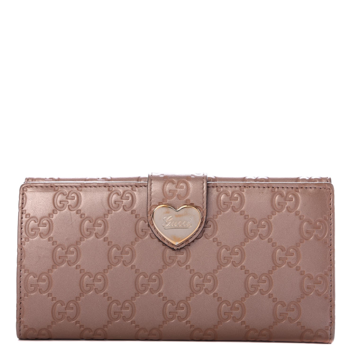 Gucci Guccissima Heart Continental Wallet Mauve 1 of 7