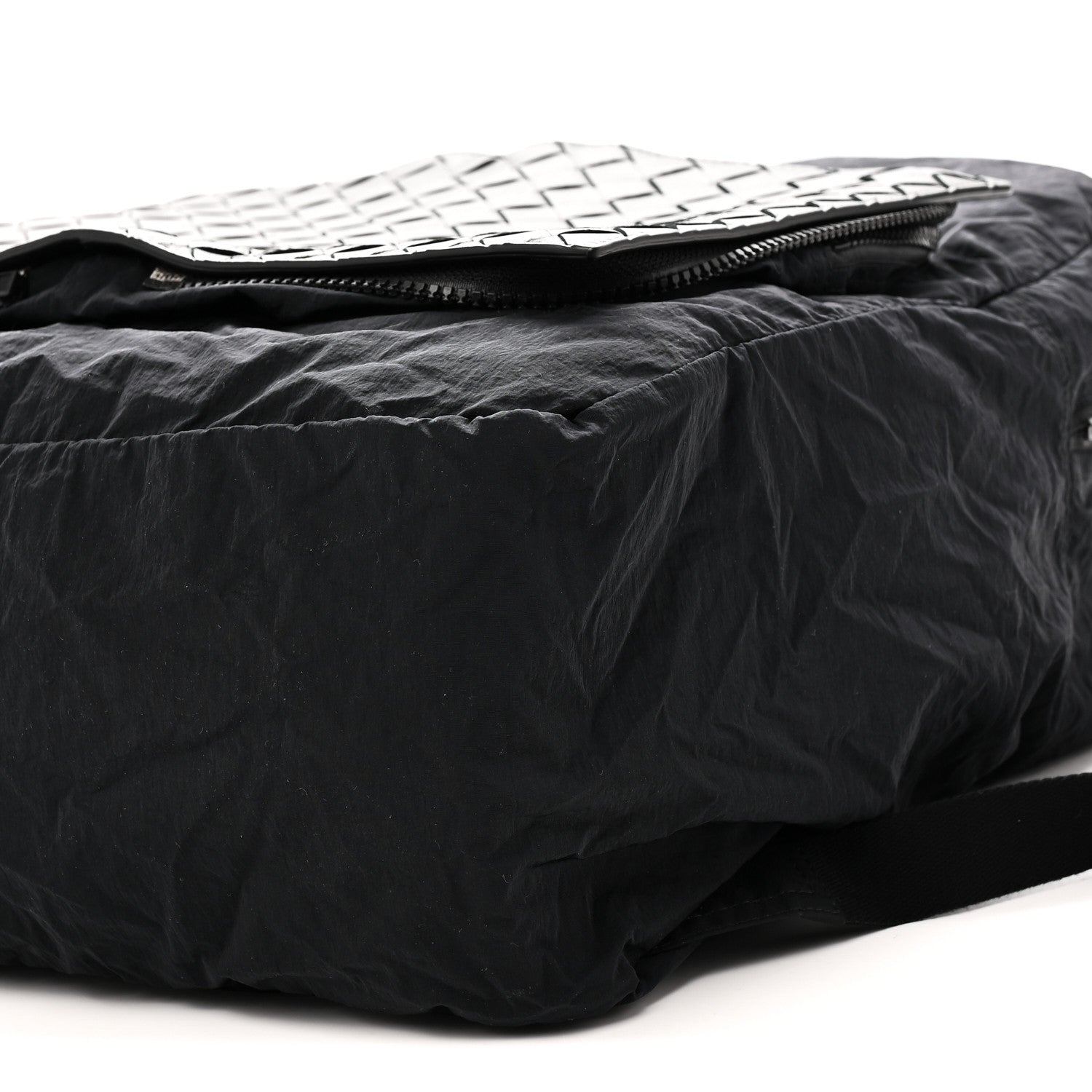 Bottega Veneta Nappa Nylon Intreccio Packable Backpack Black 10 of 10
