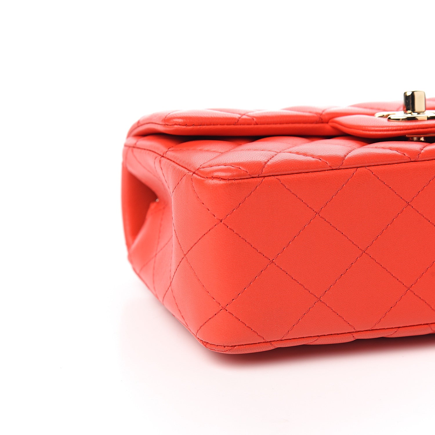 Chanel Lambskin Quilted Mini Rectangular Flap Red 7 of 10