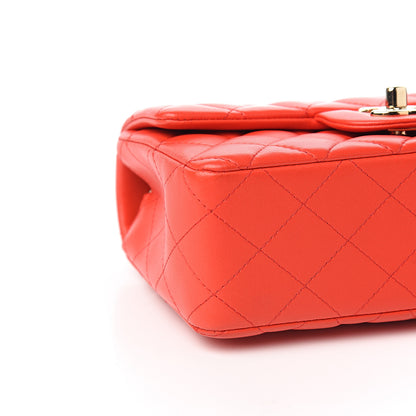 Chanel Lambskin Quilted Mini Rectangular Flap Red 7 of 10
