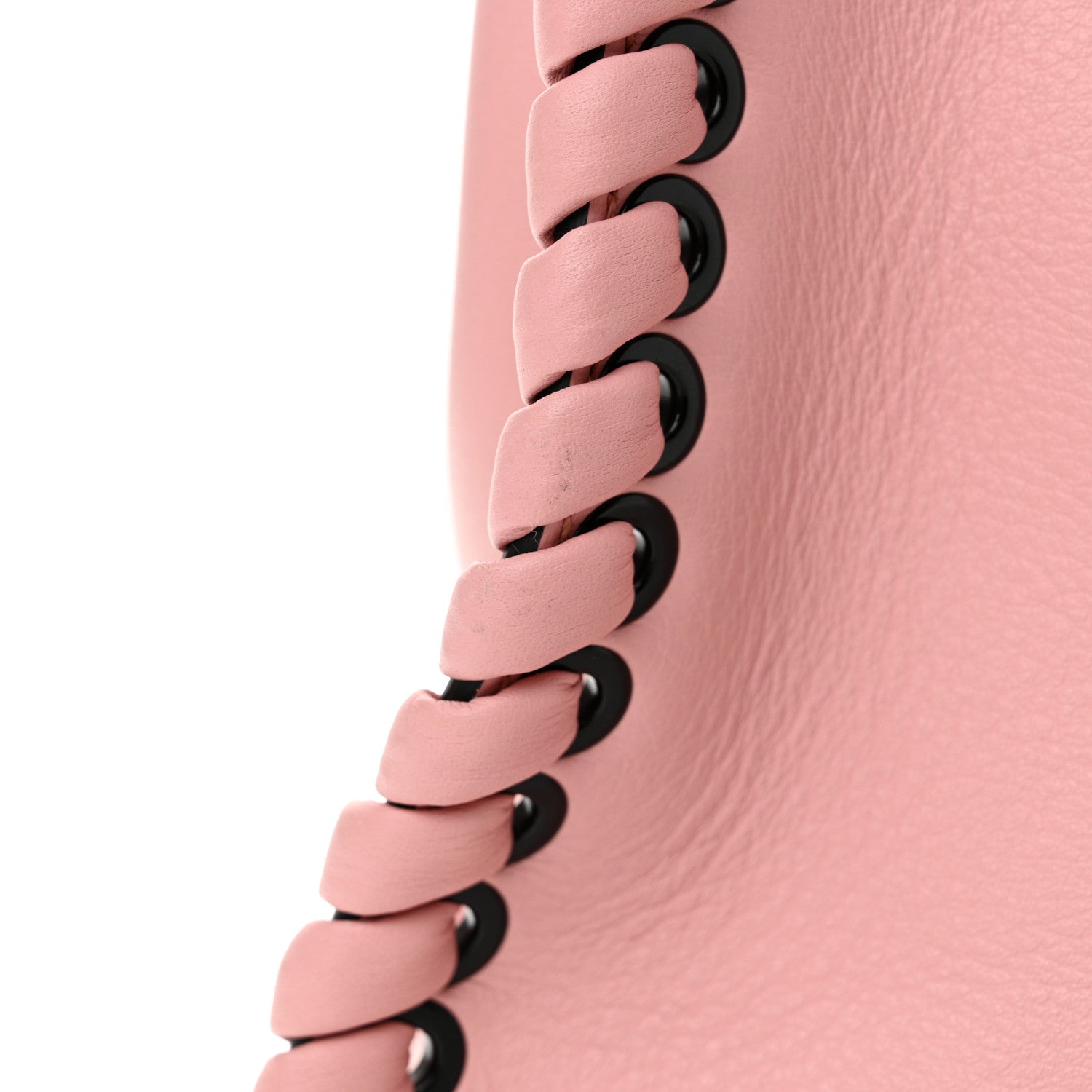 Fendi Vitello Seta Lace Up Medium Peekaboo Iconic Satchel Bubblegum 17 of 17