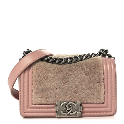 Chanel Fur Calfskin Small Boy Flap Pink 1 of 10