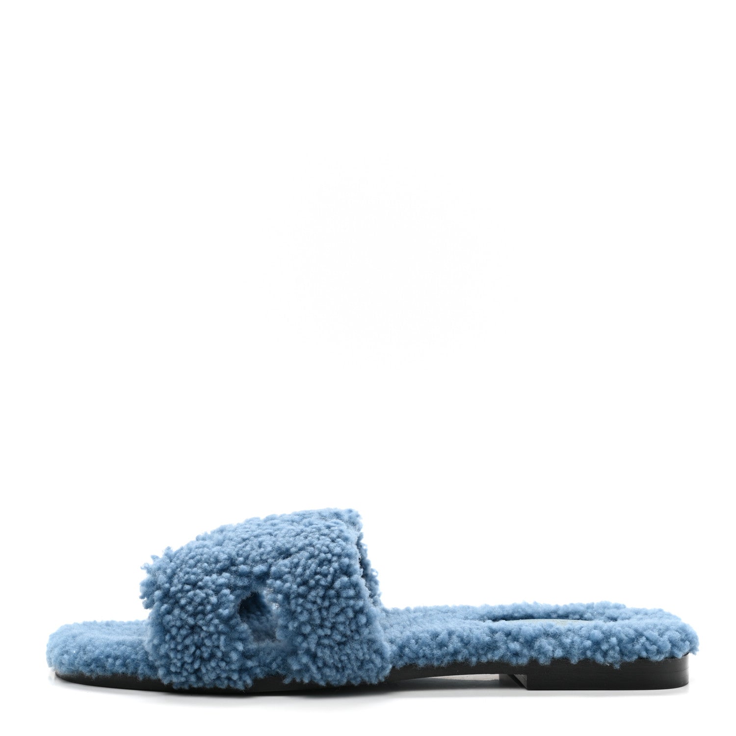 Hermes Woolskin Oran Sandals 39 Bleu 1 of 8