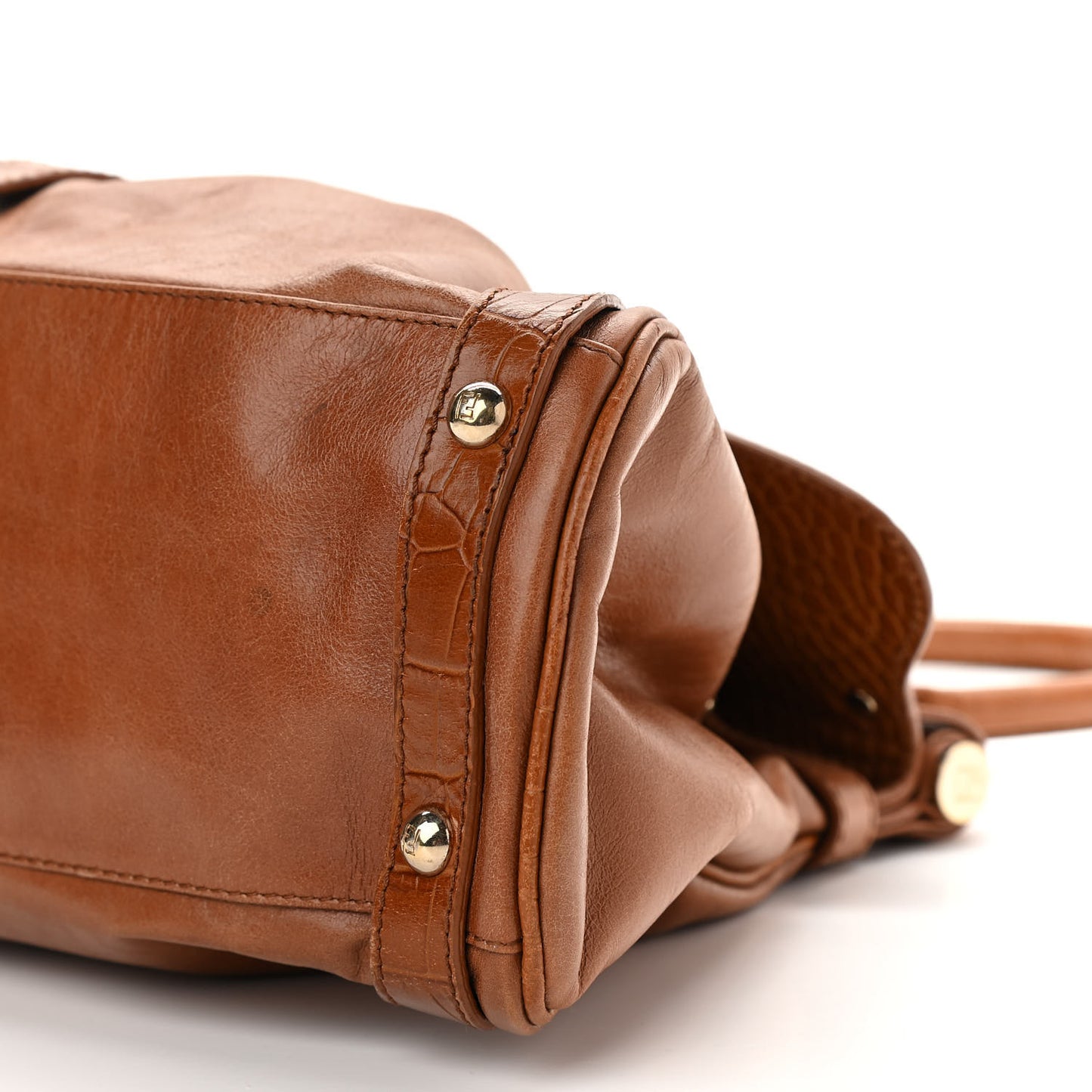 Lambskin Crocodile Embossed Medium Magic Bag Honey