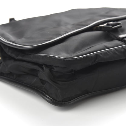 Prada Tessuto Nylon Saffiano Messenger Satchel Black 5 of 8