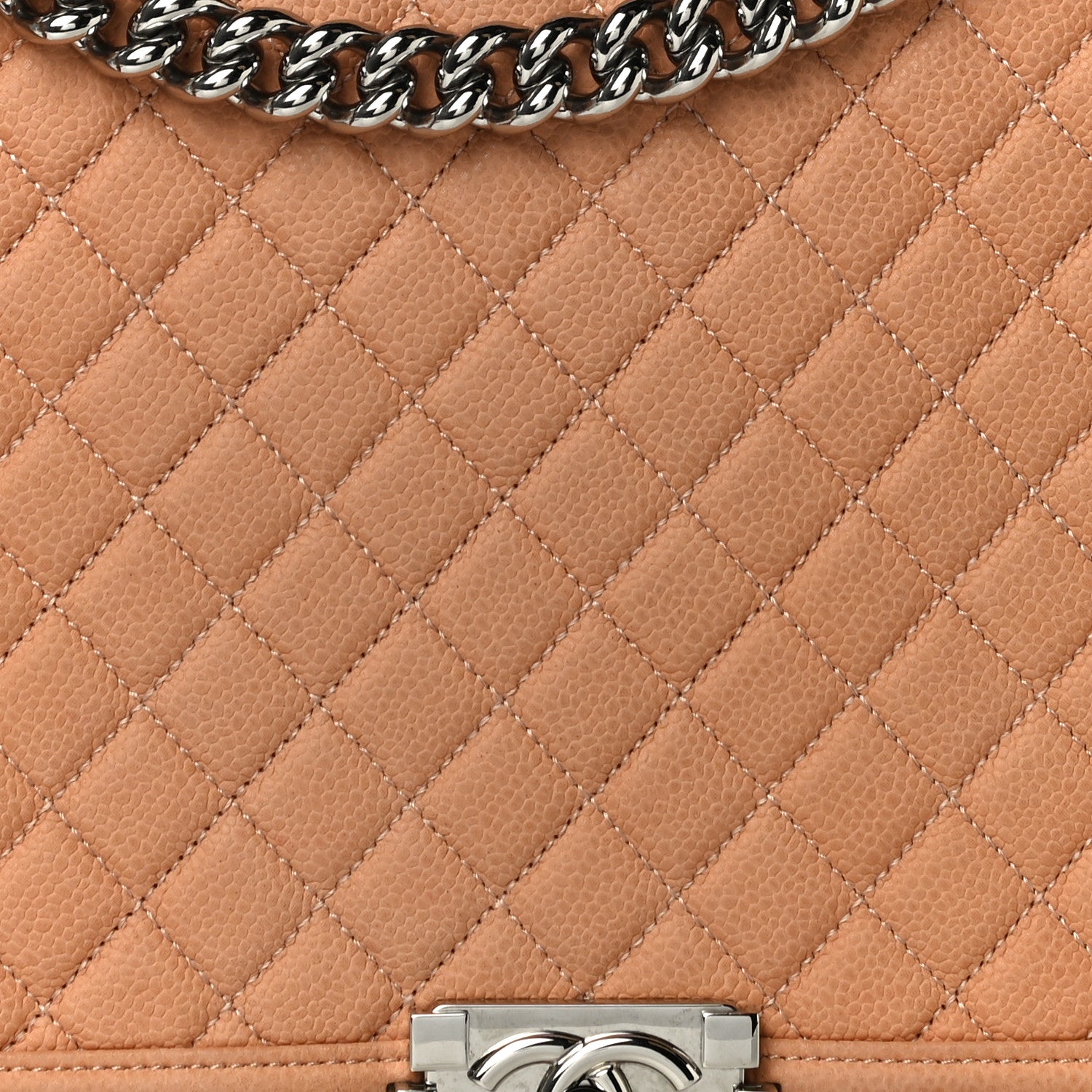 Chanel Iridescent Caviar Quilted Large Boy Flap Beige 8 of 13