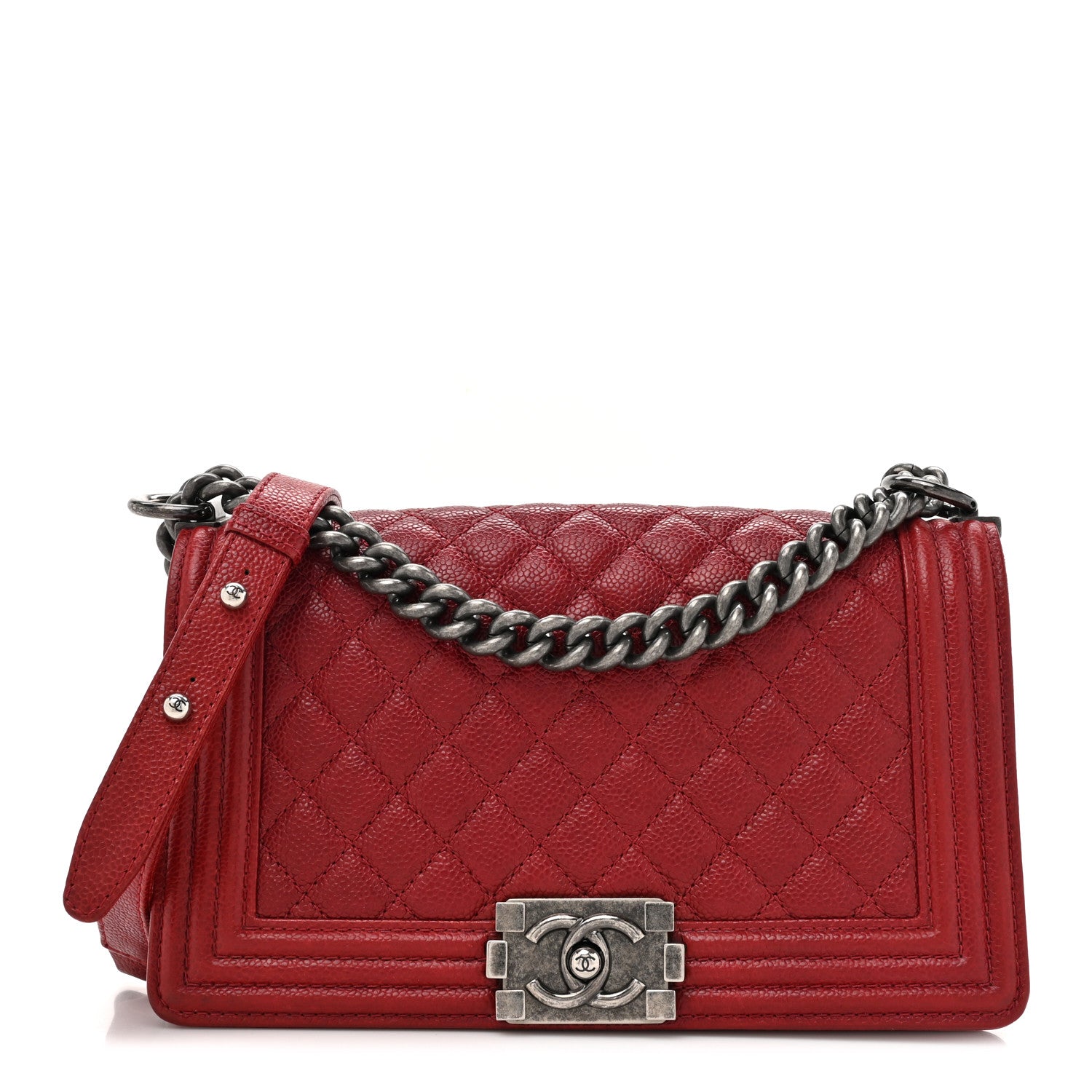 Chanel Caviar Quilted Medium Boy Flap Red 1 of 15