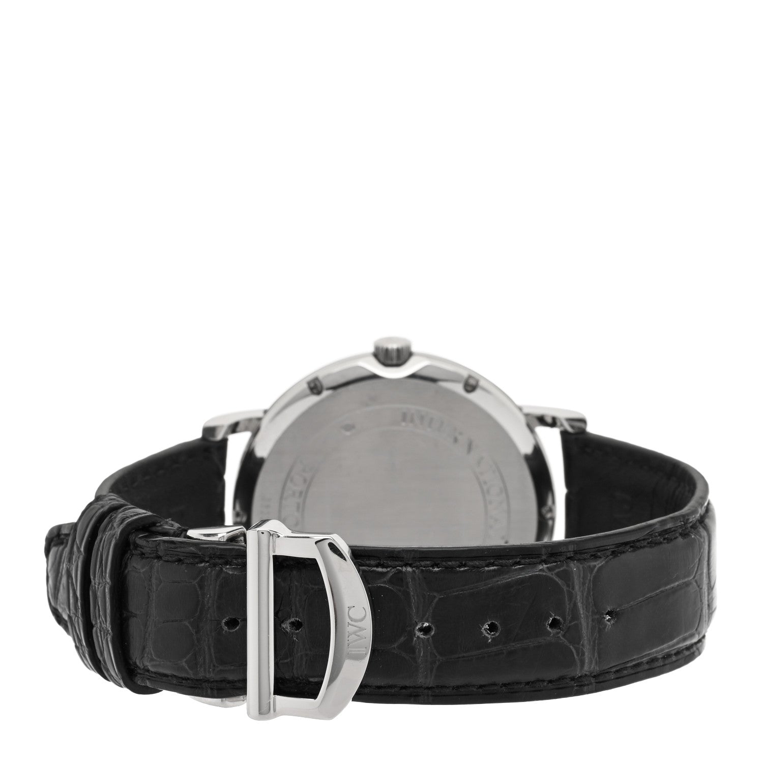IWC Stainless Steel Alligator 39mm Portofino Automatic Watch Black IW356308 3 of 4