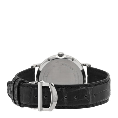 IWC Stainless Steel Alligator 39mm Portofino Automatic Watch Black IW356308 3 of 4