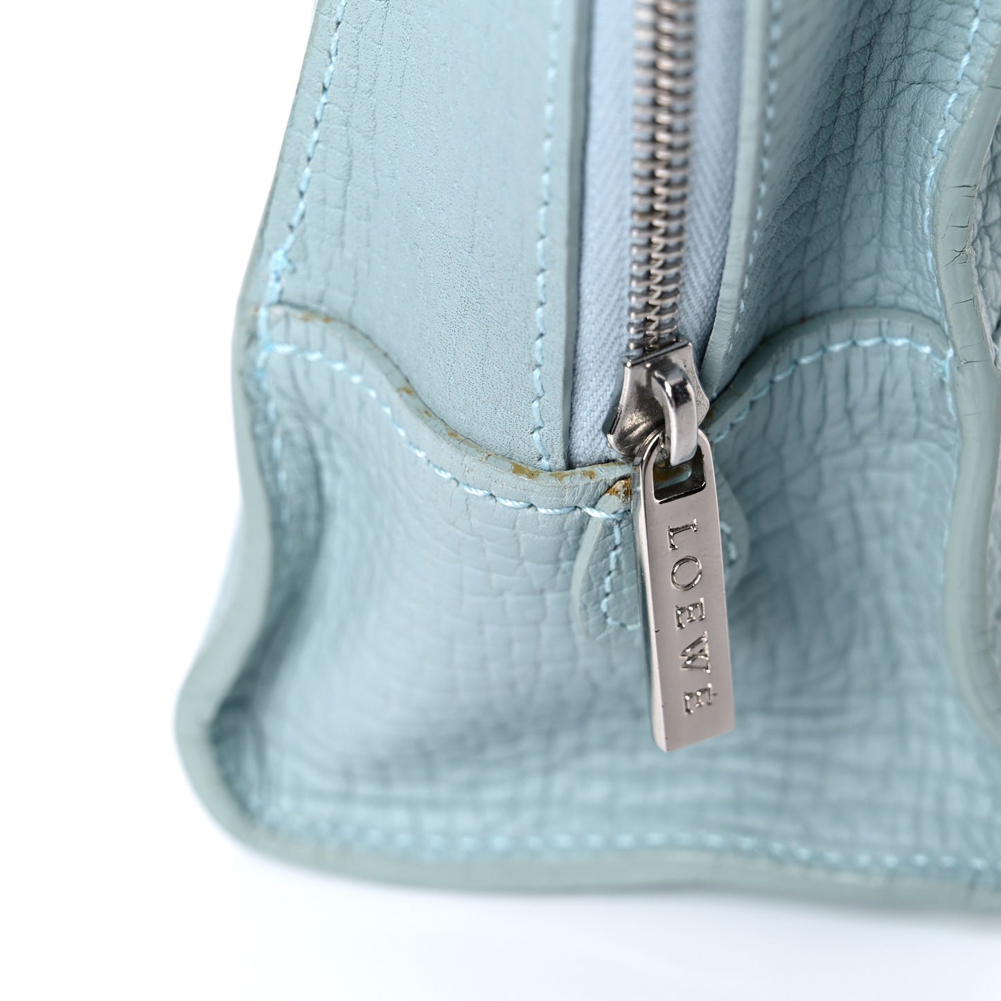 Calfskin Top Handle Bag Light Blue