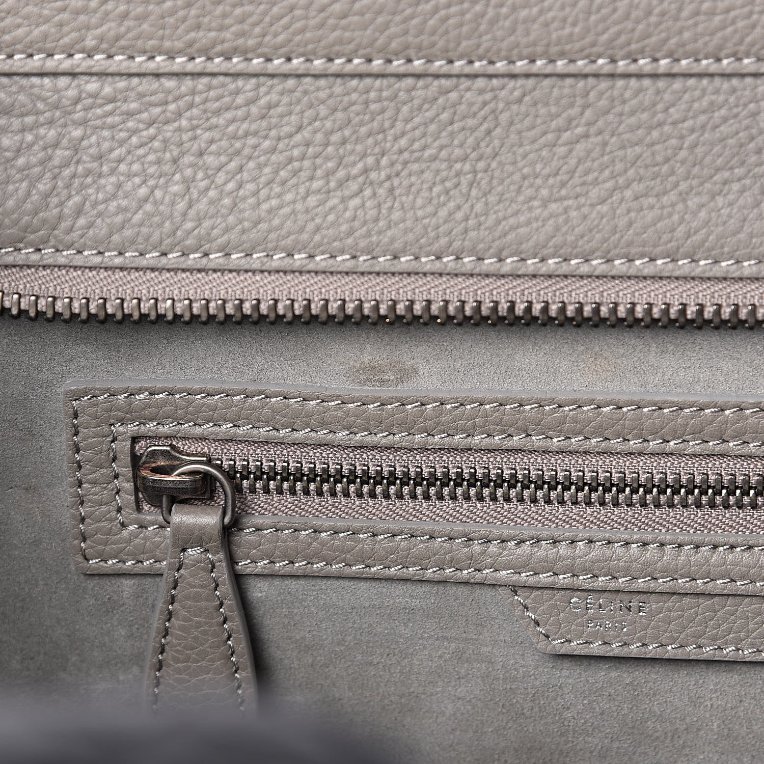 Celine Drummed Calfskin Mini Luggage Souris 9 of 16