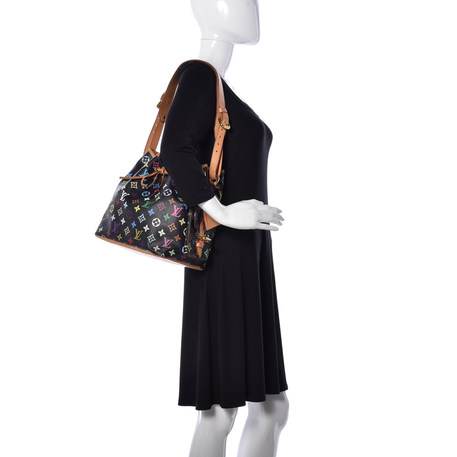 Louis Vuitton Monogram Multicolor Petit Noe Black 2 of 9