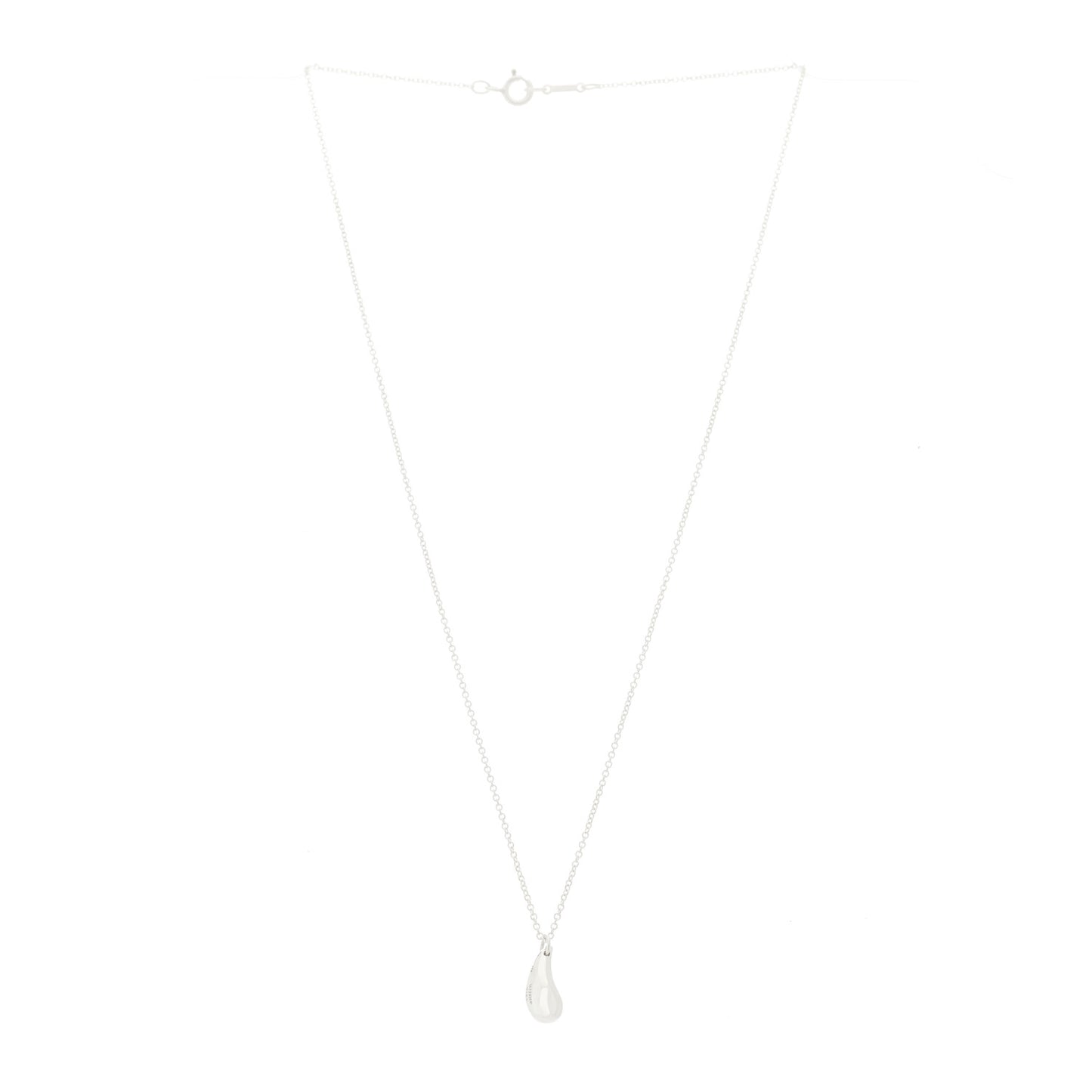 Sterling Silver 12mm Elsa Peretti Teardrop Pendant Necklace