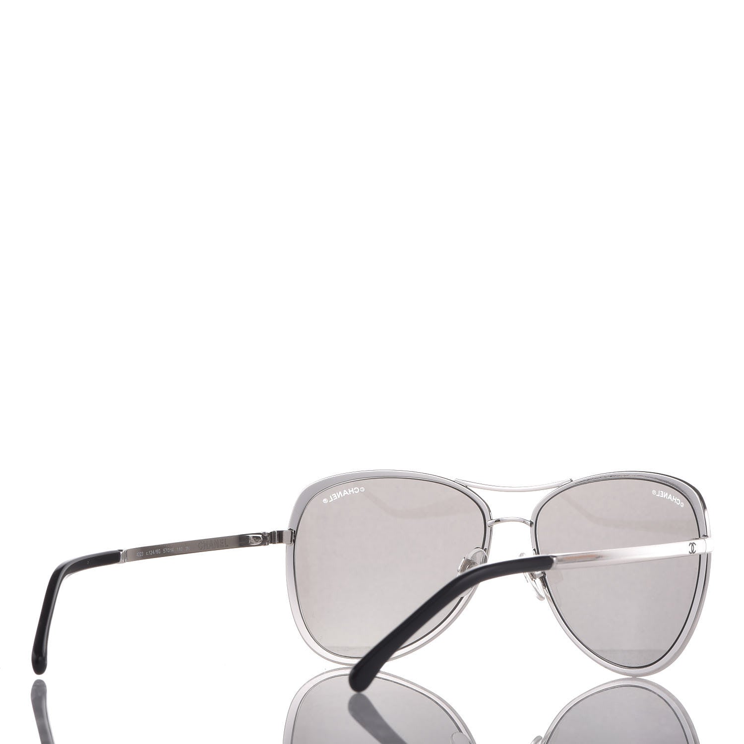 Chanel Mirrored Pilot Summer Sunglasses 4223 Silver 4 of 8