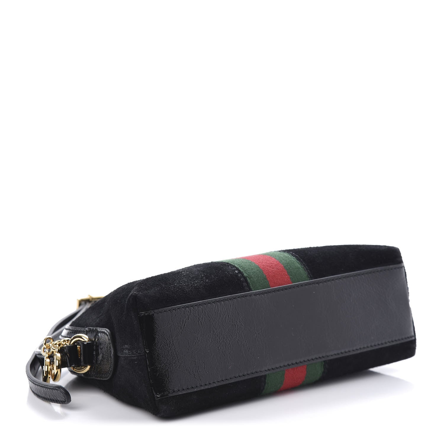 Gucci Suede Patent Web GG Small Ophidia Dome Shoulder Bag Black 4 of 10