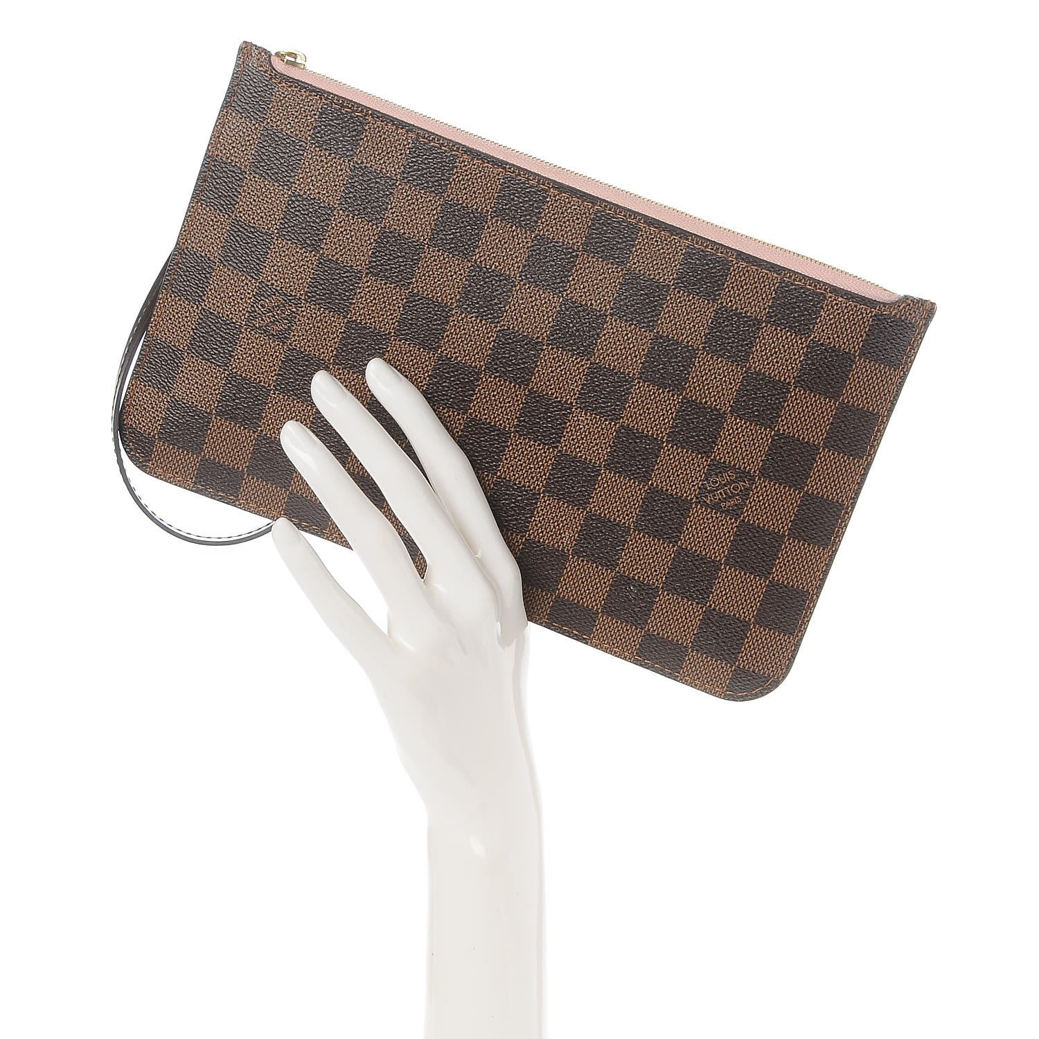 Louis Vuitton Damier Ebene Neverfull MM GM Pochette Rose Ballerine 2 of 9