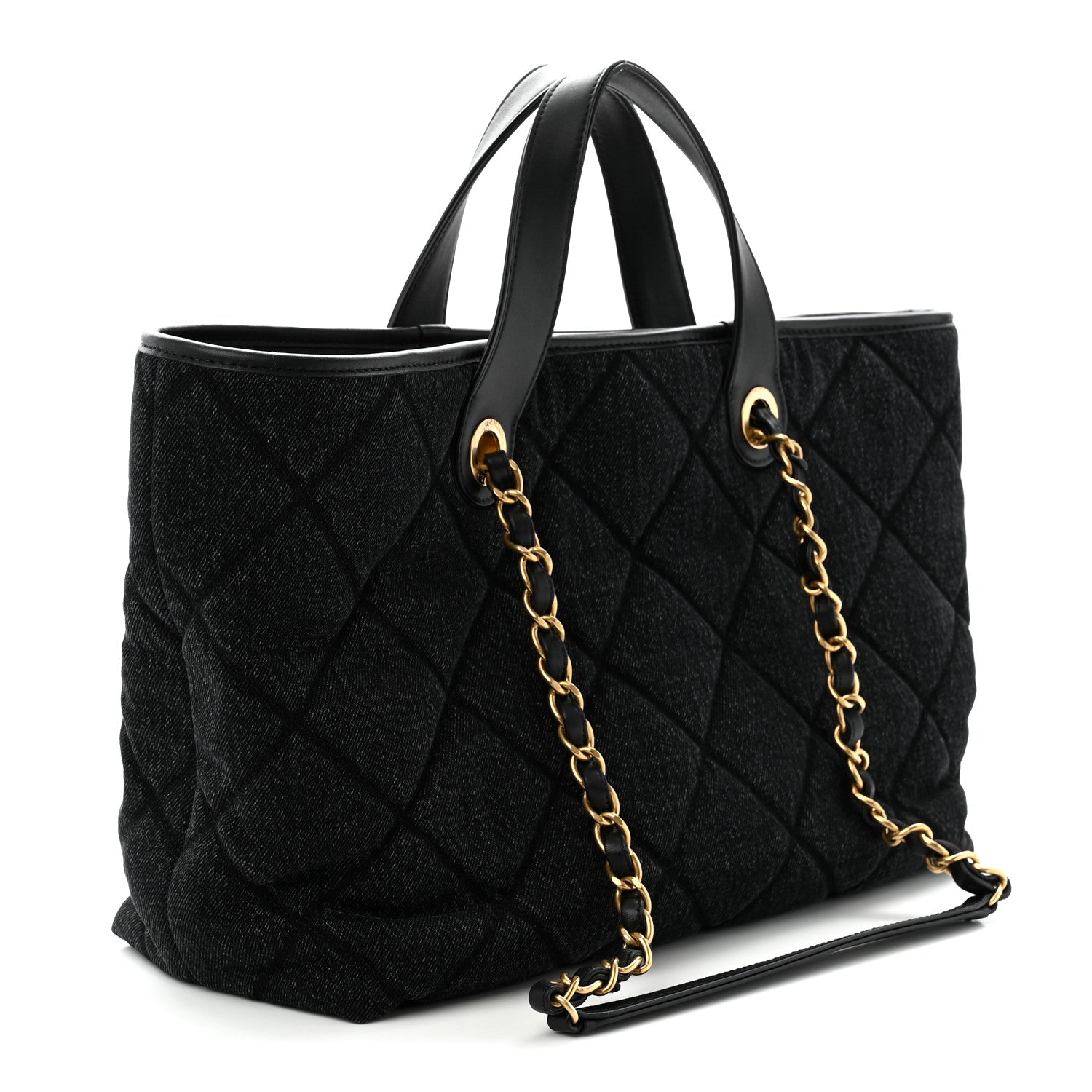 Chanel Denim Calfskin Quilted Small Deauville tote  Black 3 of 11