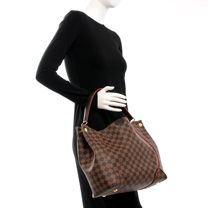 Louis Vuitton Damier Ebene Caissa Hobo Cherry 2 of 9