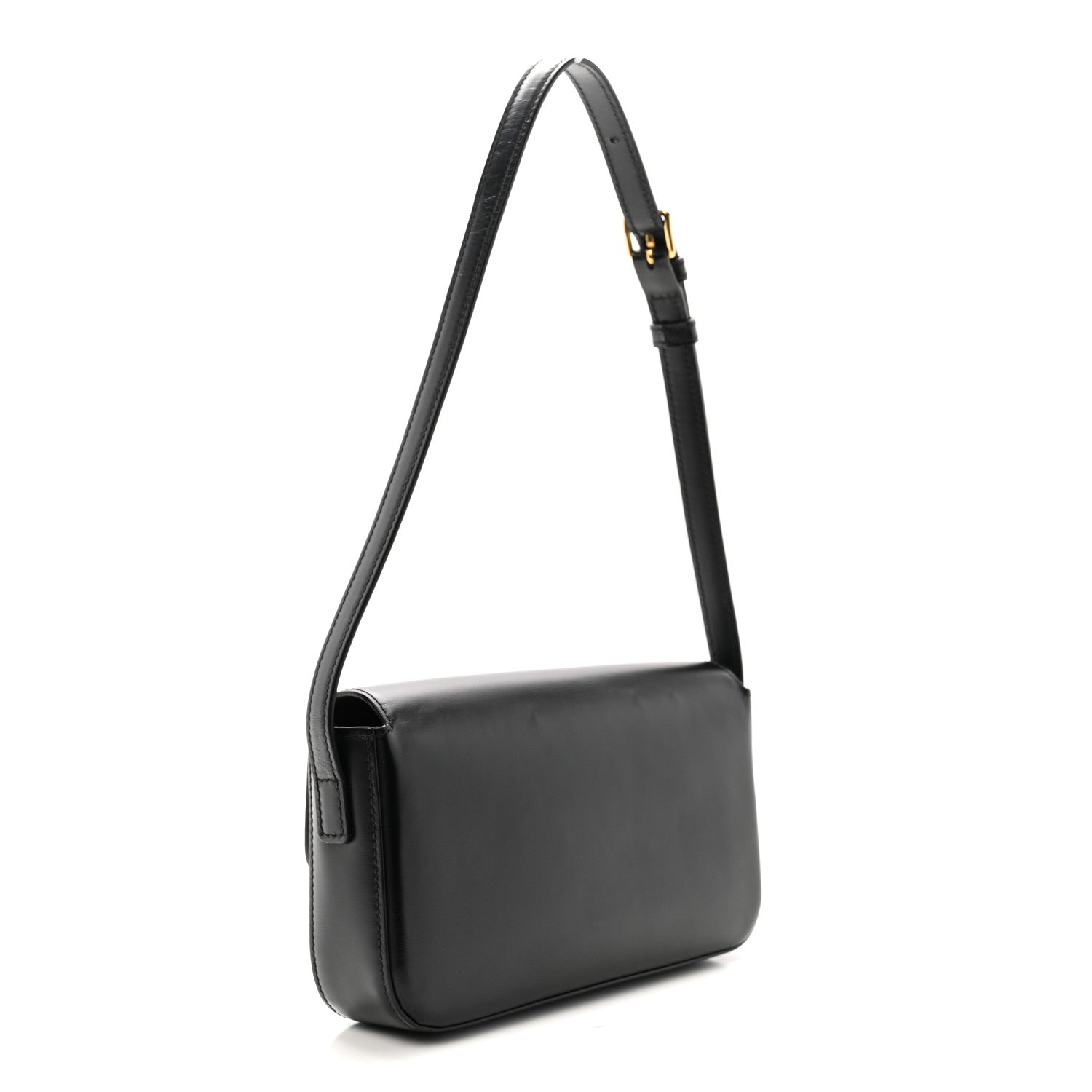 Celine Shiny Calfskin Triomphe Shoulder Bag Black 3 of 10