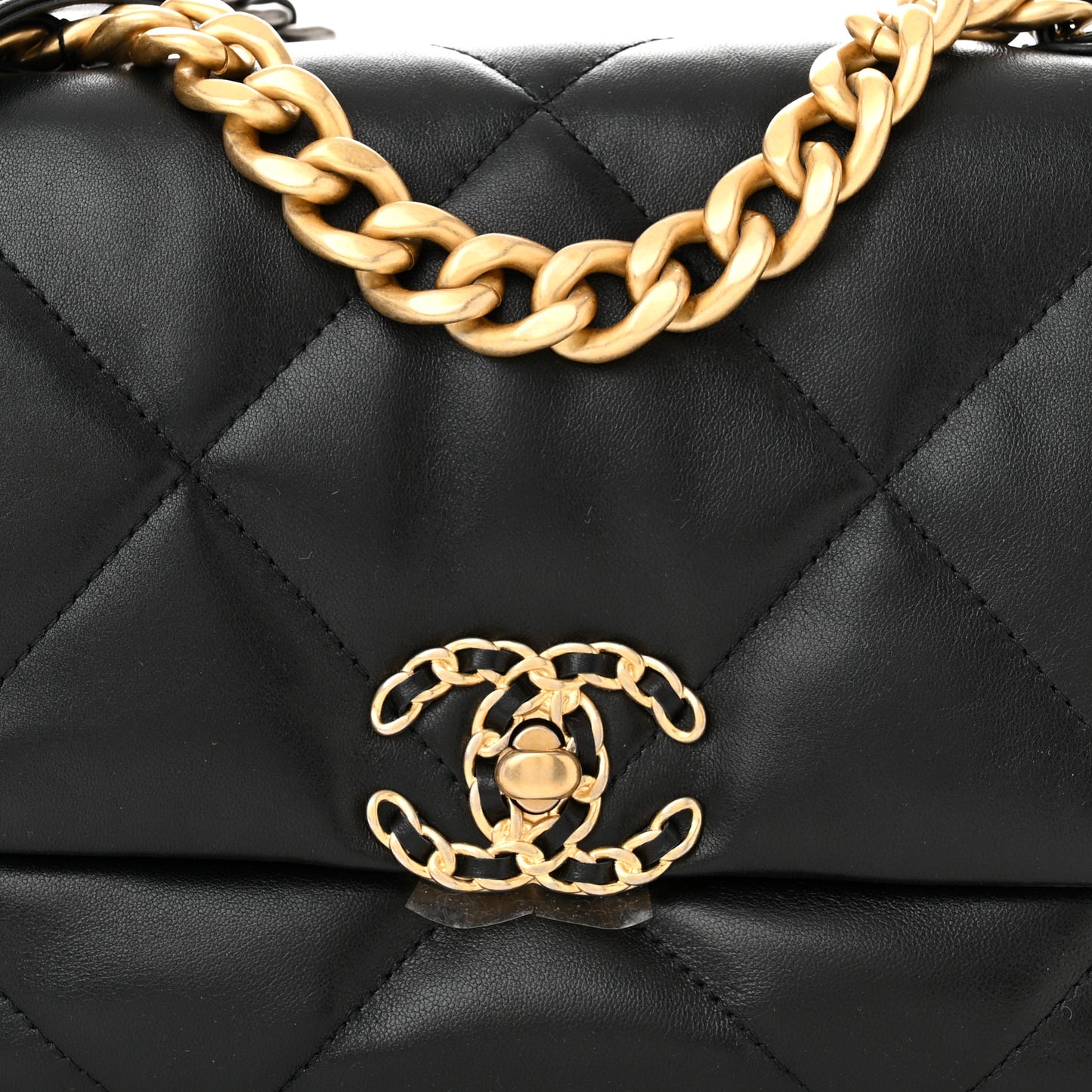 Lambskin Quilted Medium Chanel 19 Flap Black