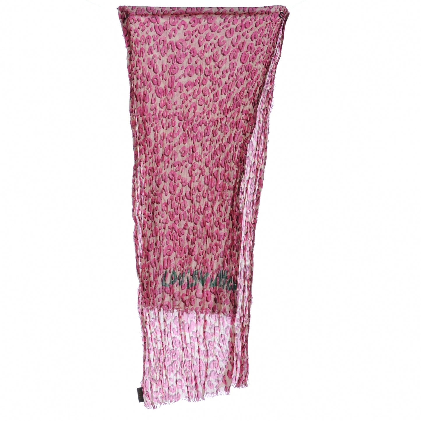 Cotton Leopard Pareo Blanc Corail