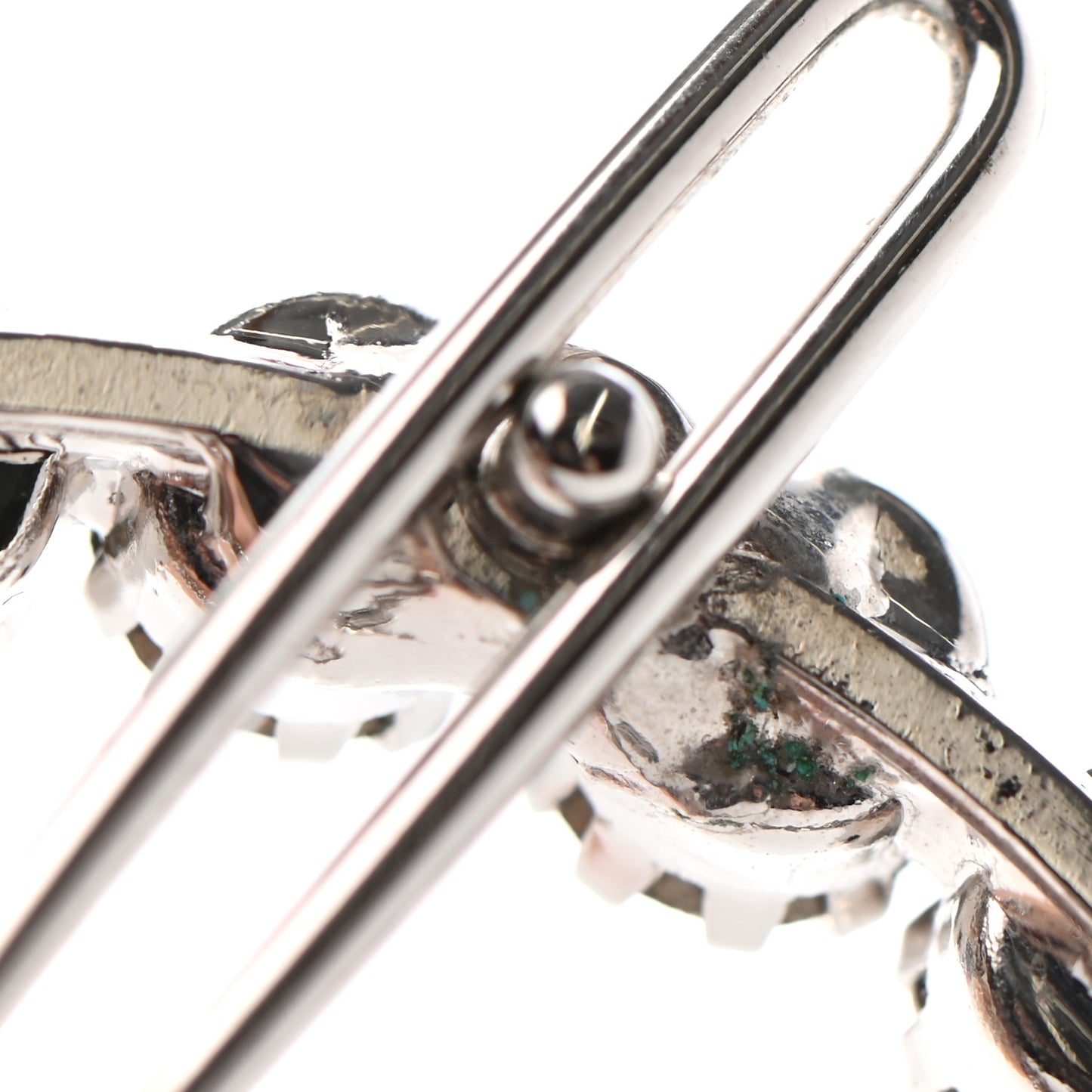 Crystal Interlocking G Hair Clip Silver