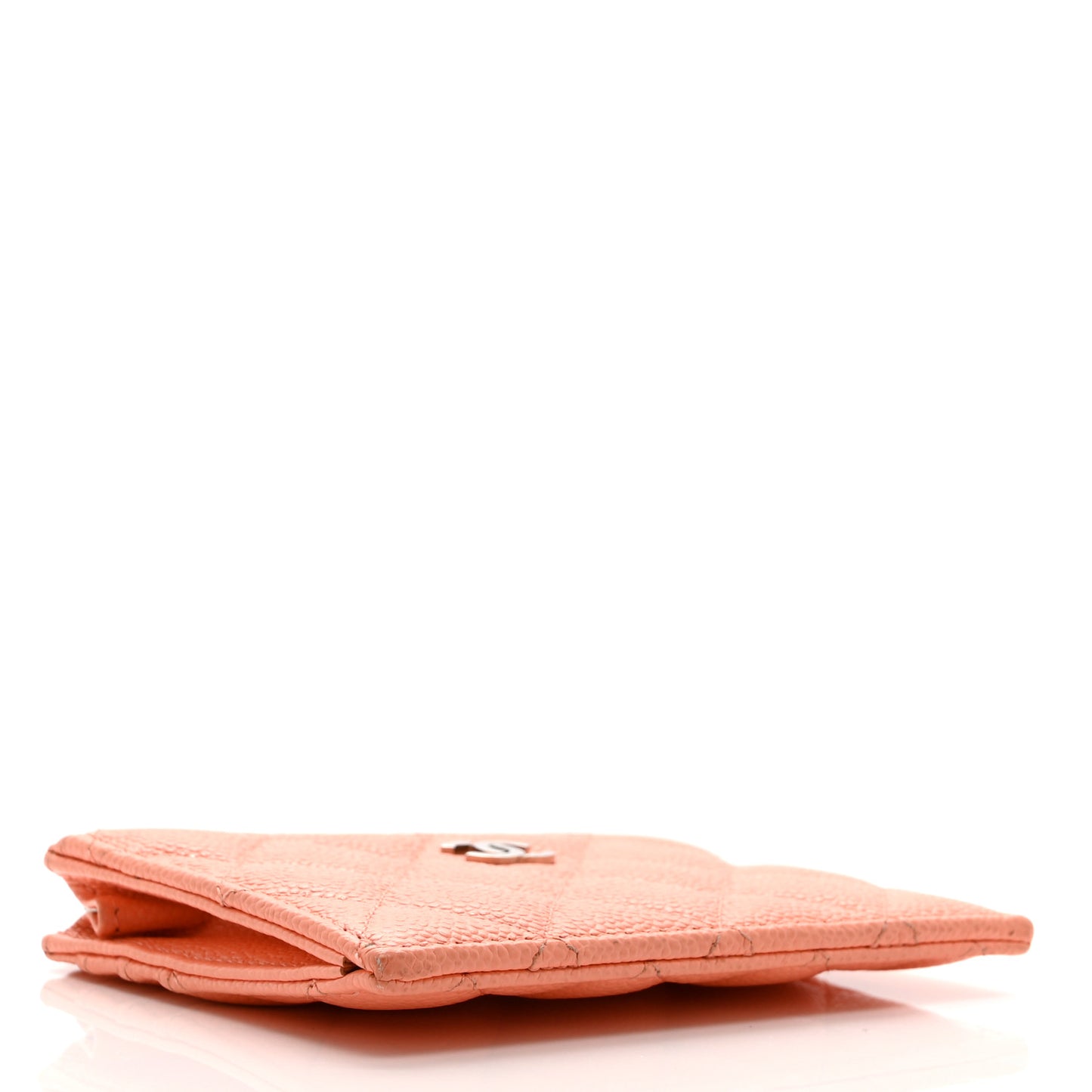 Caviar Quilted CC Zip Card Holder Pink