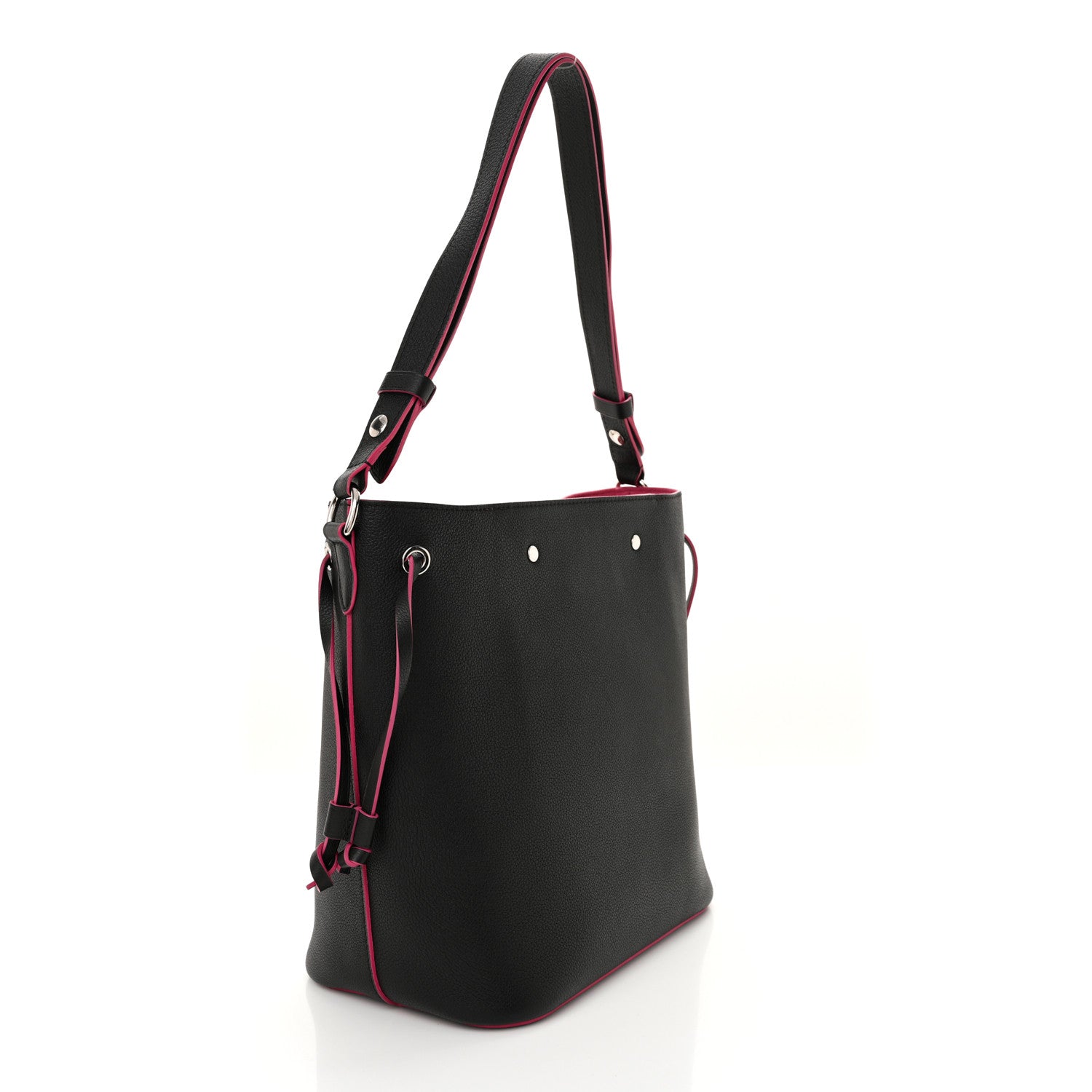 Louis Vuitton Calfskin Lockme Bucket Black 3 of 9