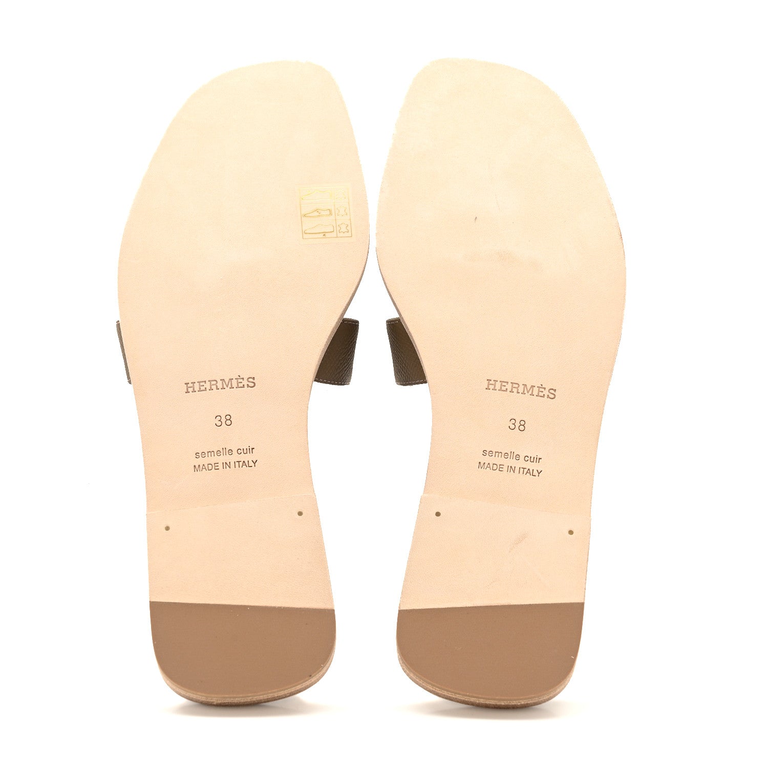 Hermes Epsom Oran Sandals 38 Etoupe 6 of 11