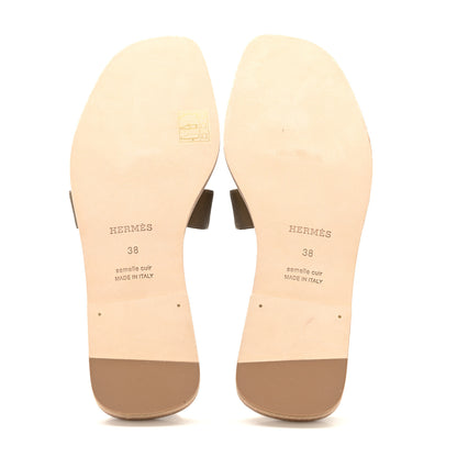 Hermes Epsom Oran Sandals 38 Etoupe 6 of 11
