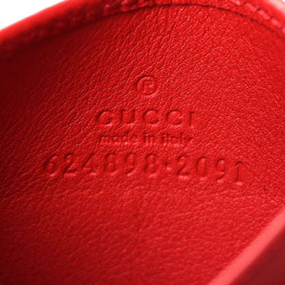 Gucci GG Supreme Monogram Apple Card Holder Beige Multicolor Lobster Red 6 of 7