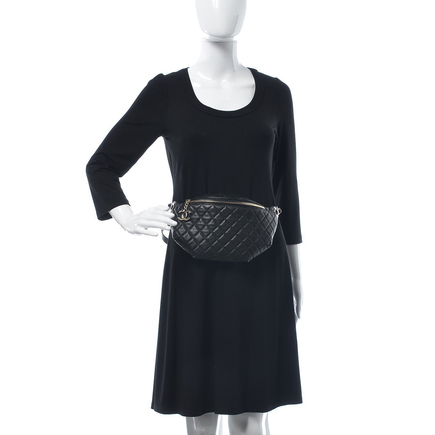 Chanel Calfskin Quilted Belt Me Up Waist Bag Black 2 of 7