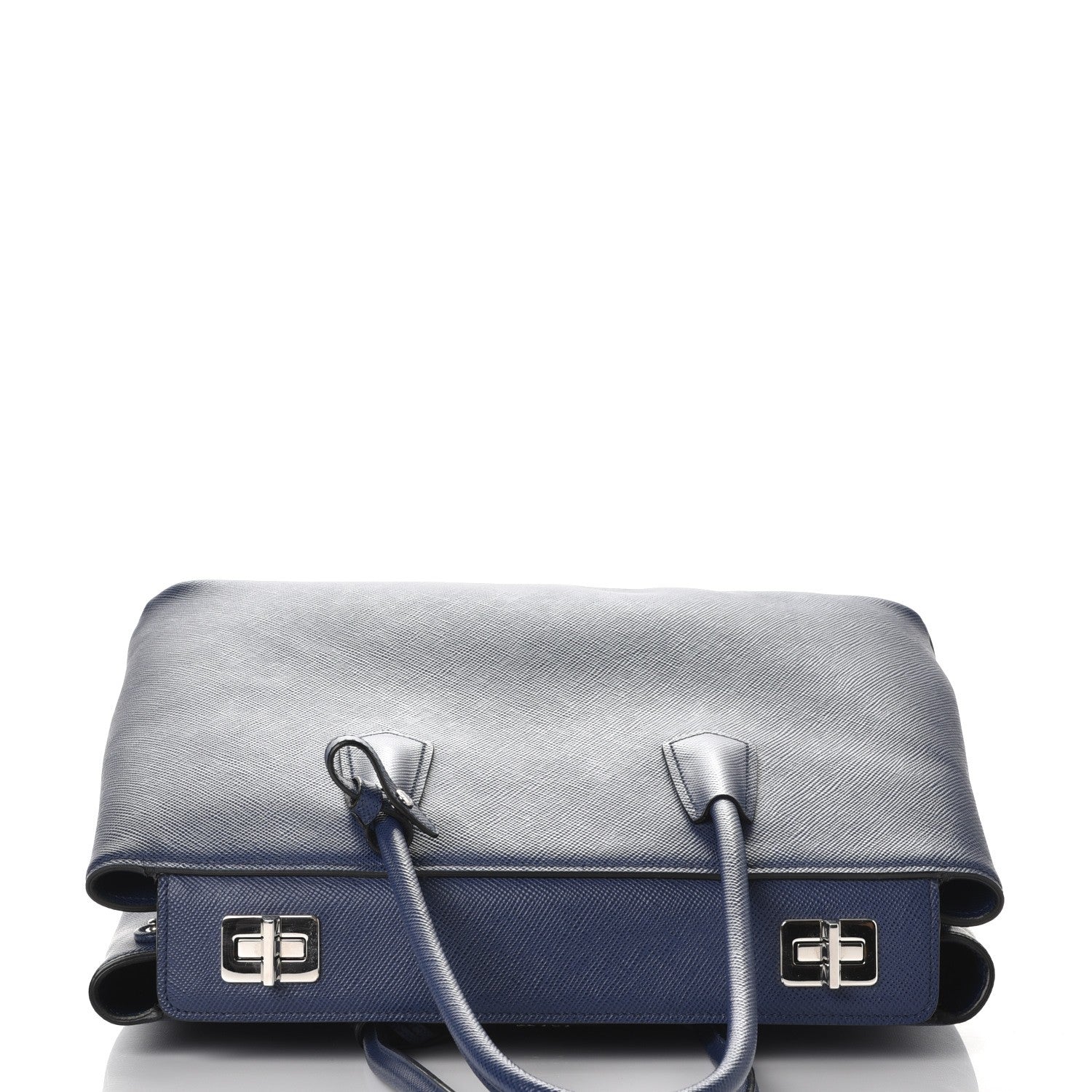 Prada Saffiano Cuir Twin Tote Bleuette 5 of 11