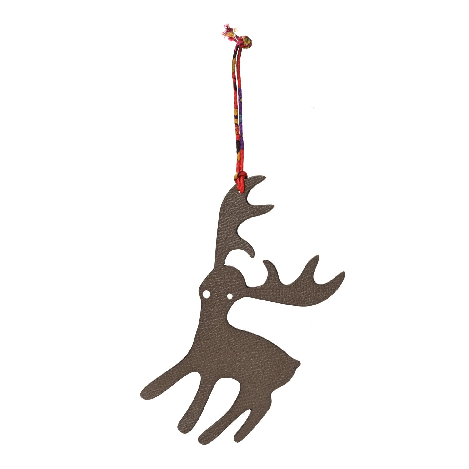 Hermes Togo Epsom Petit H Reindeer Bag Charm Capucines Etoupe 1 of 6