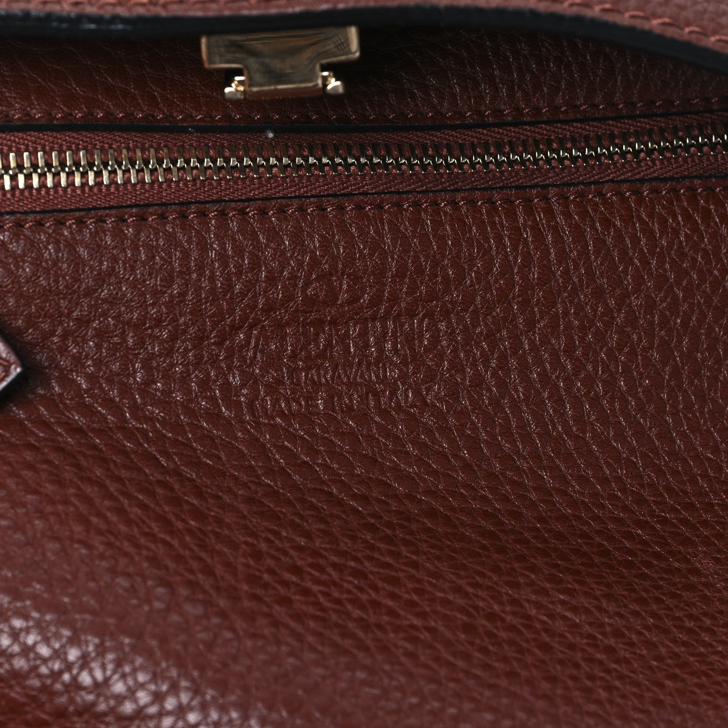 Valentino Garavani Pebbled Calfskin Large Rockstud Flip-Lock Messenger Bag Brown 6 of 11