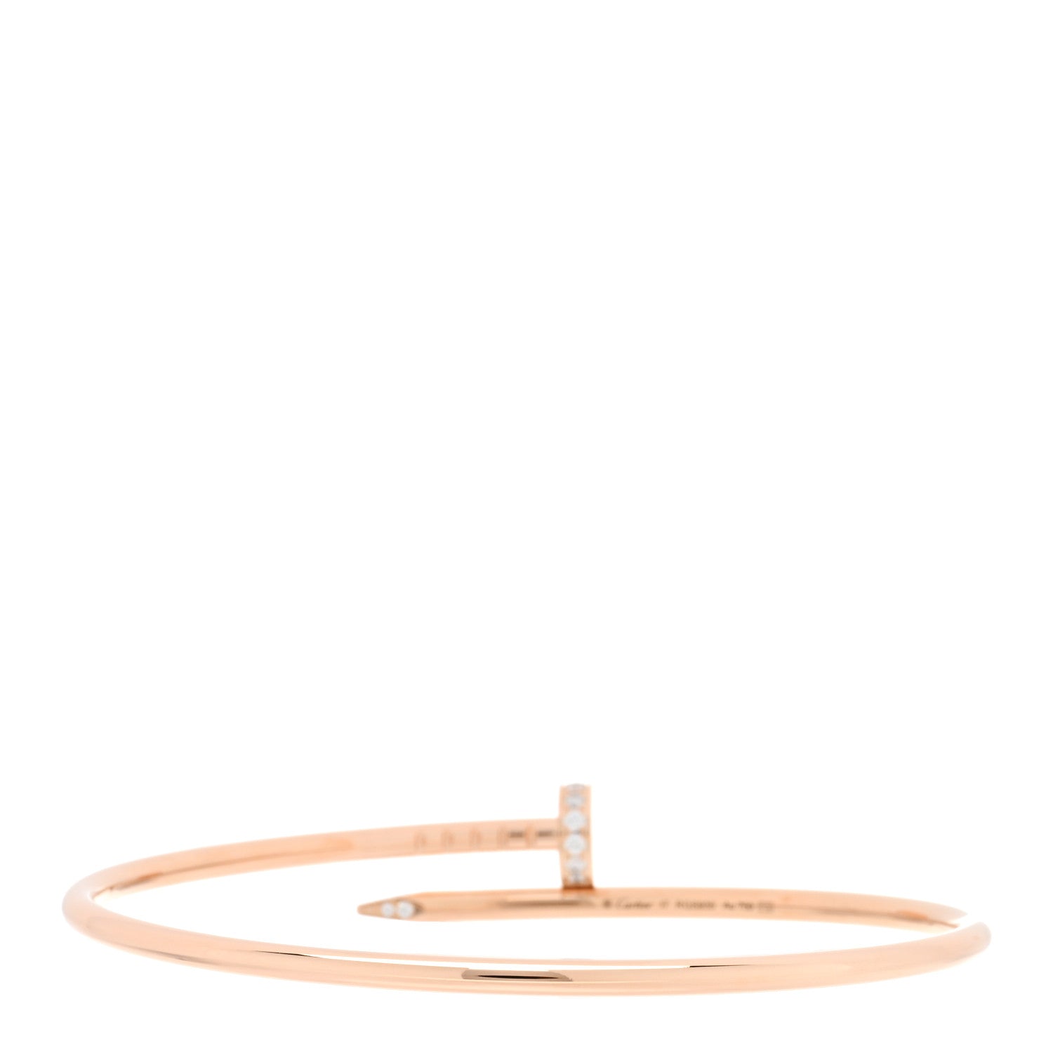 Cartier 18K Pink Gold Diamond Small Juste Un Clou Bracelet 17 2 of 4