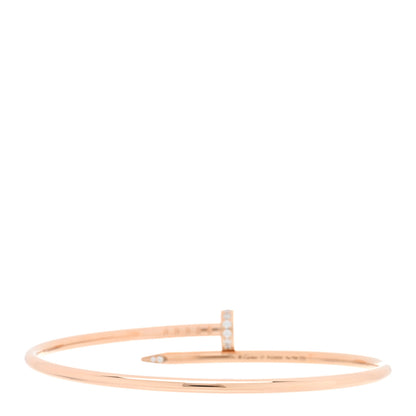 Cartier 18K Pink Gold Diamond Small Juste Un Clou Bracelet 17 2 of 4