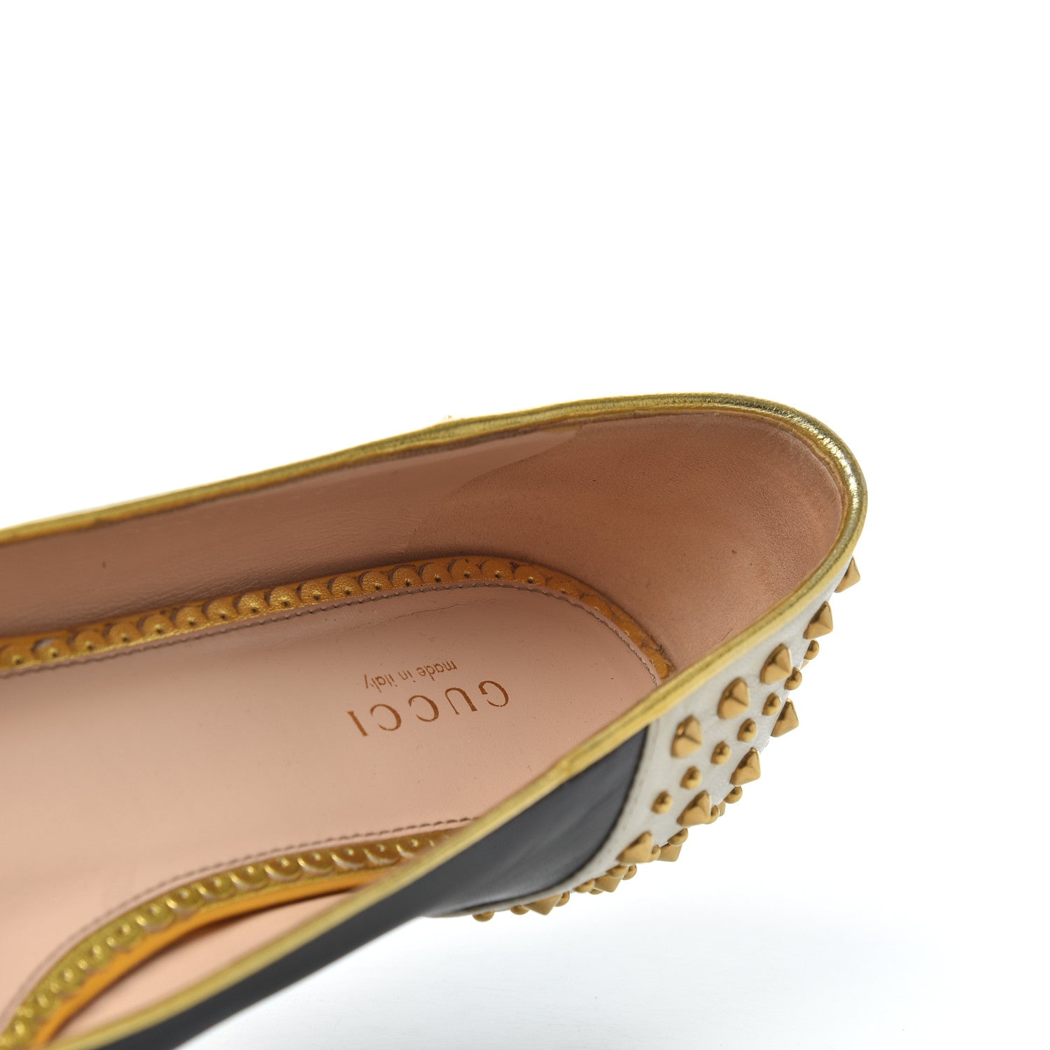 Gucci Calfskin Studded Lexi Ballerina Flats 39.5 Black 12 of 19