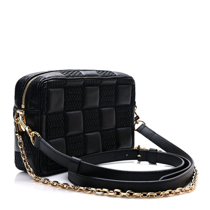 Louis Vuitton Lambskin Damier Quilt Troca PM Black 3 of 9