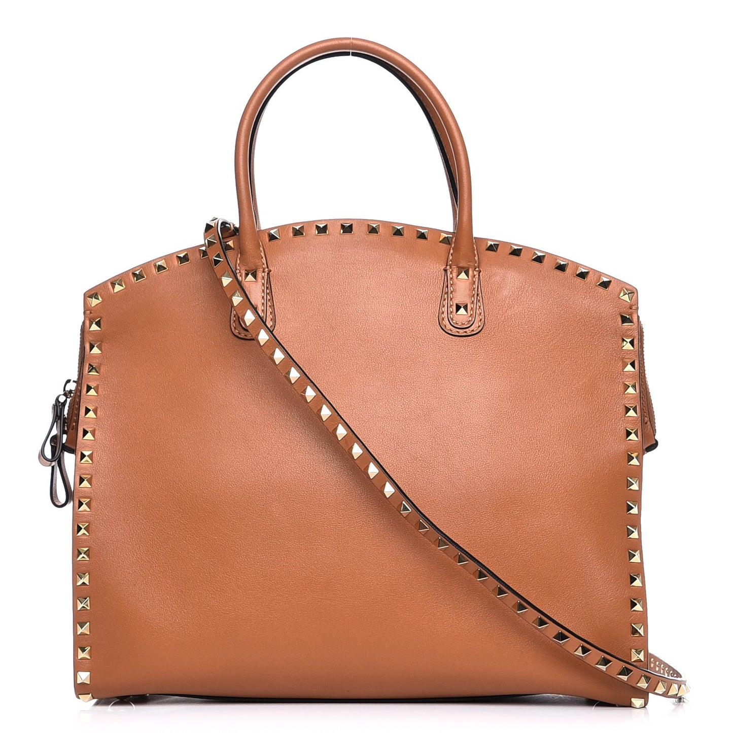 Vitello Rockstud Dome Shopper Light Cuir