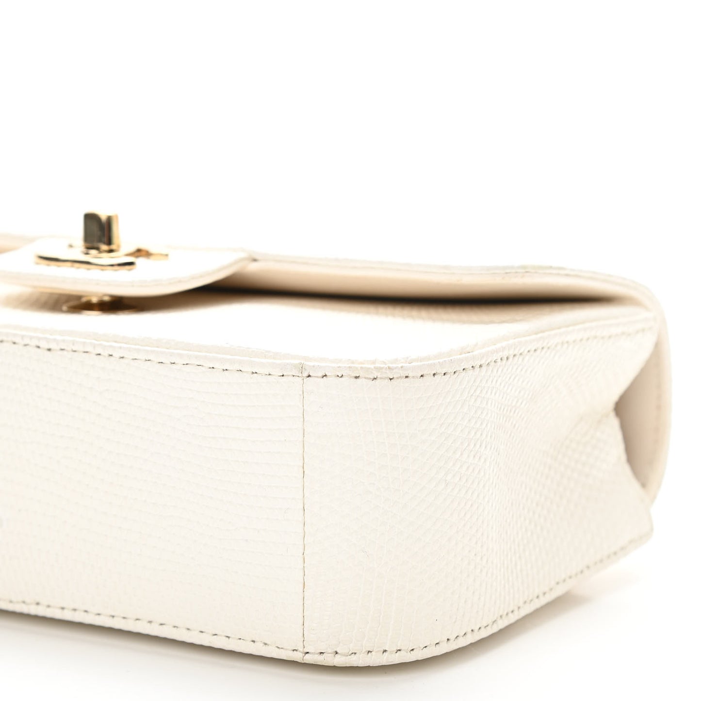 Lizard Mini Rectangular Flap White