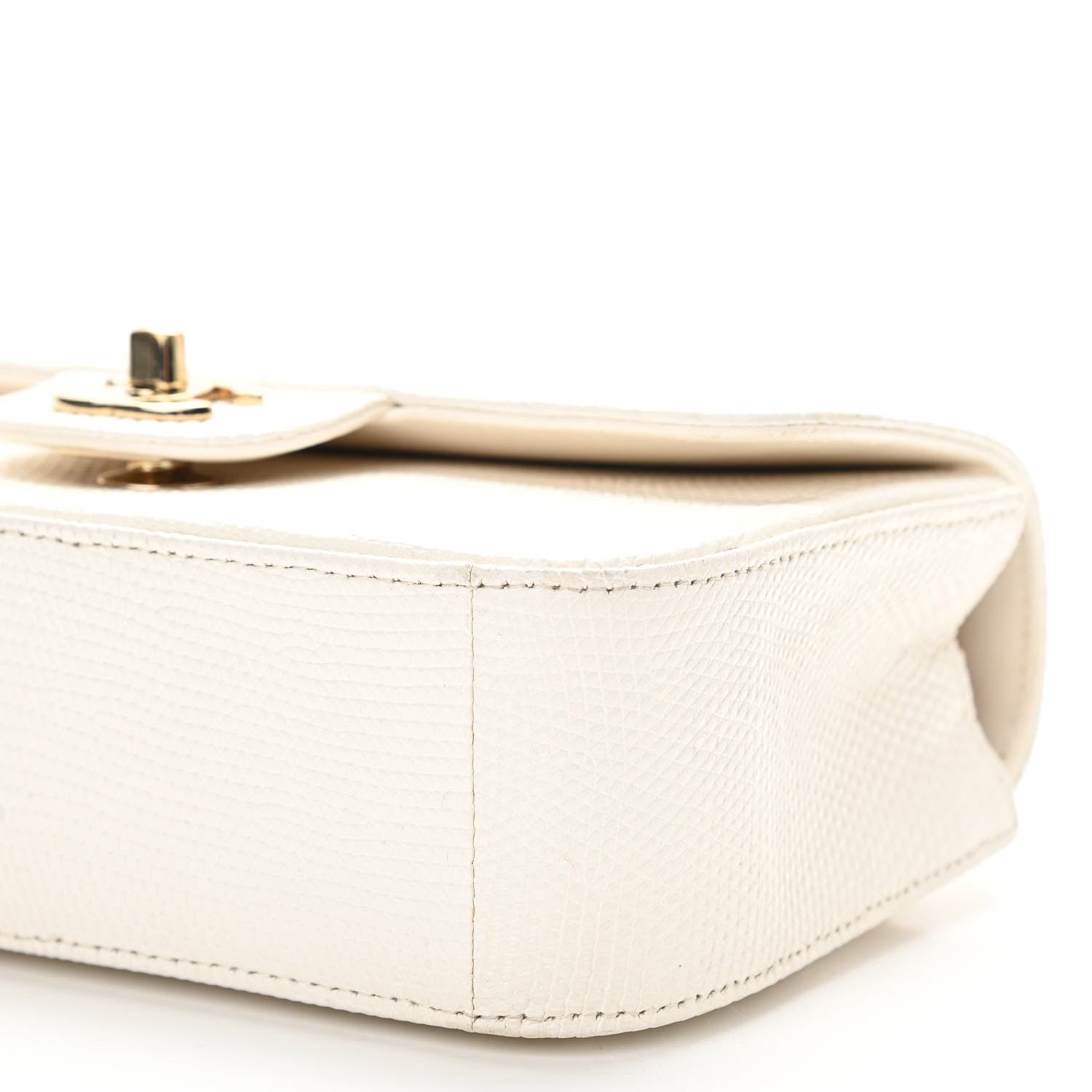 Chanel Lizard Mini Rectangular Flap White 9 of 10