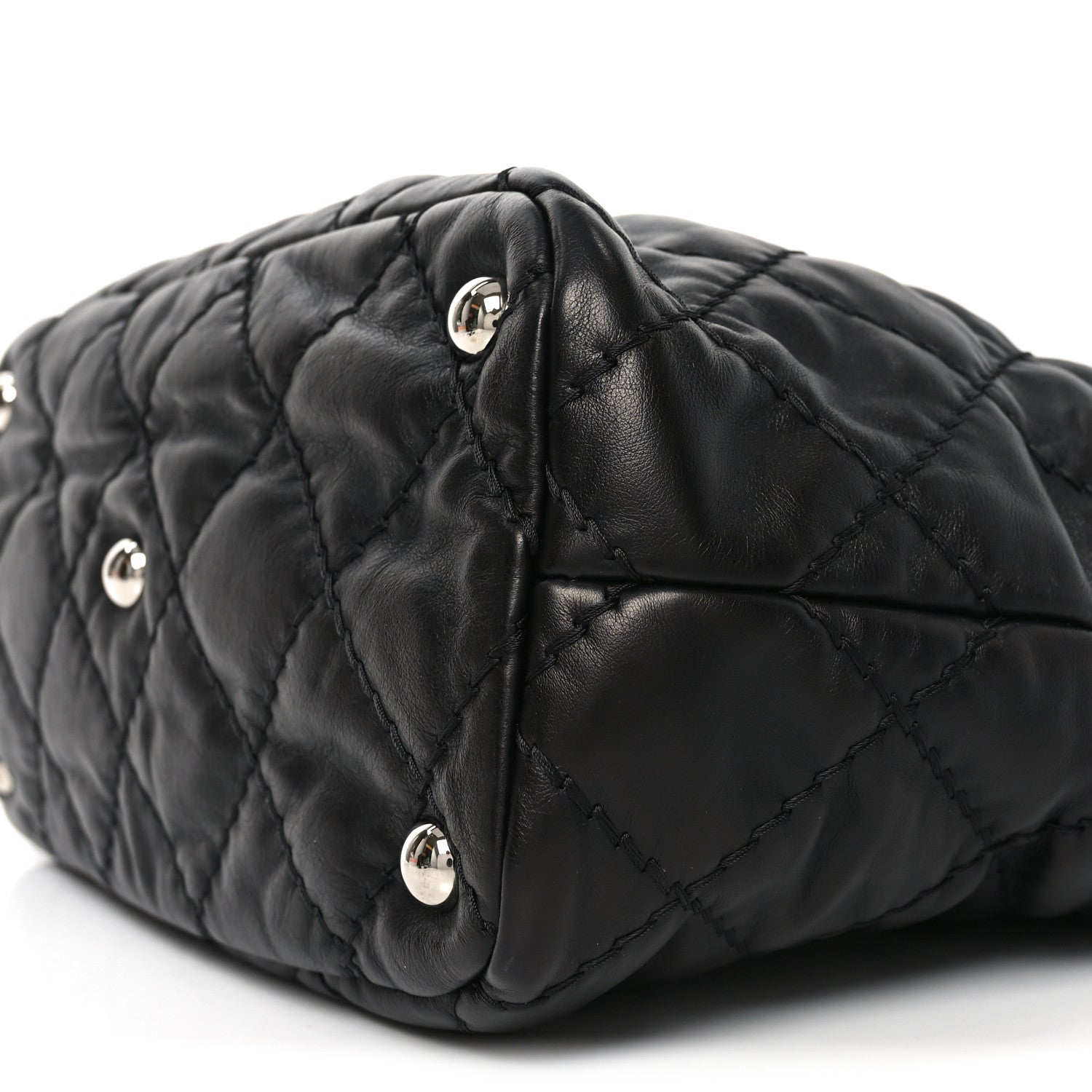 Chanel Calfskin Contrast Stitch Tote Black 10 of 10