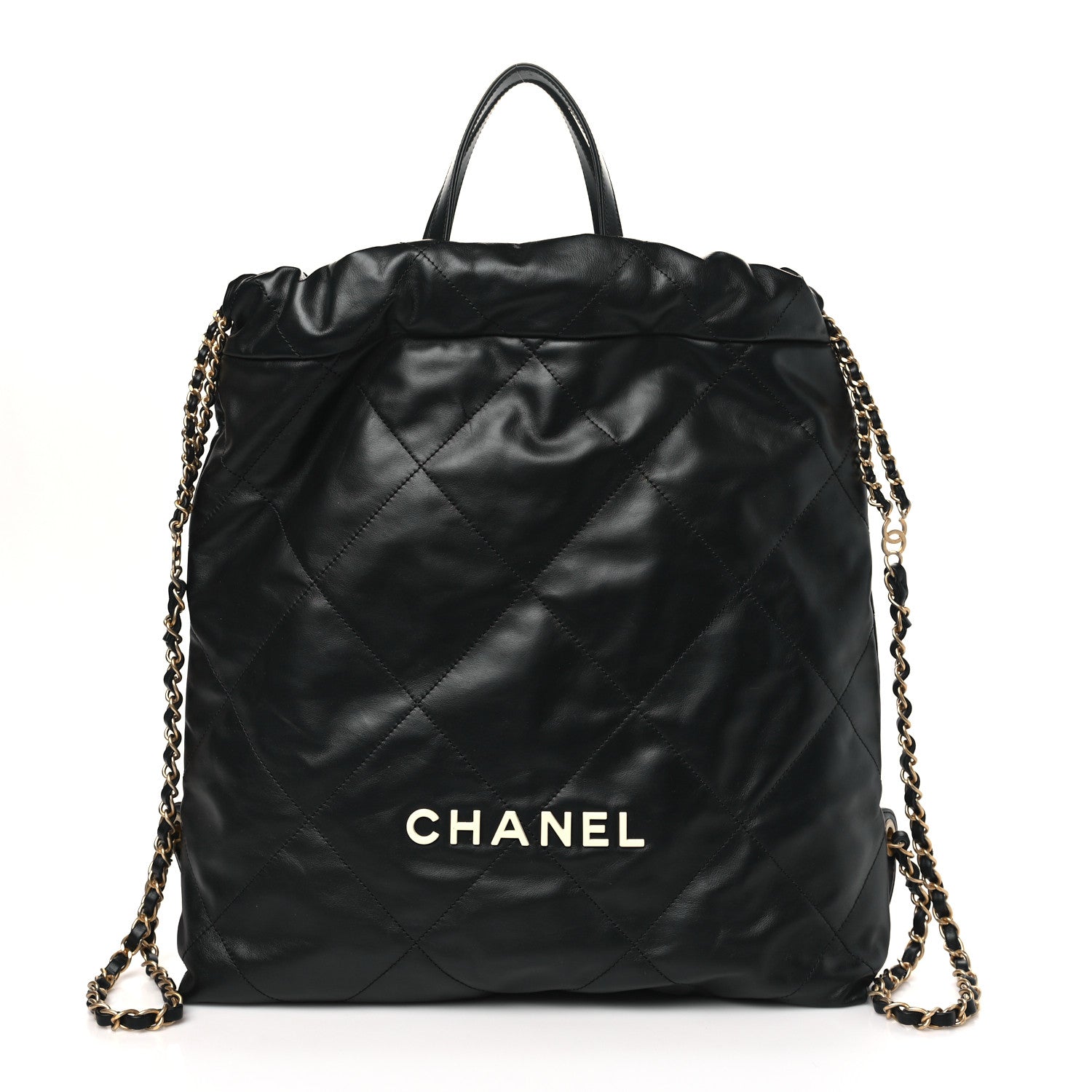 Chanel Shiny Calfskin Quilted Chanel 22 Backpack Black 1 of 10