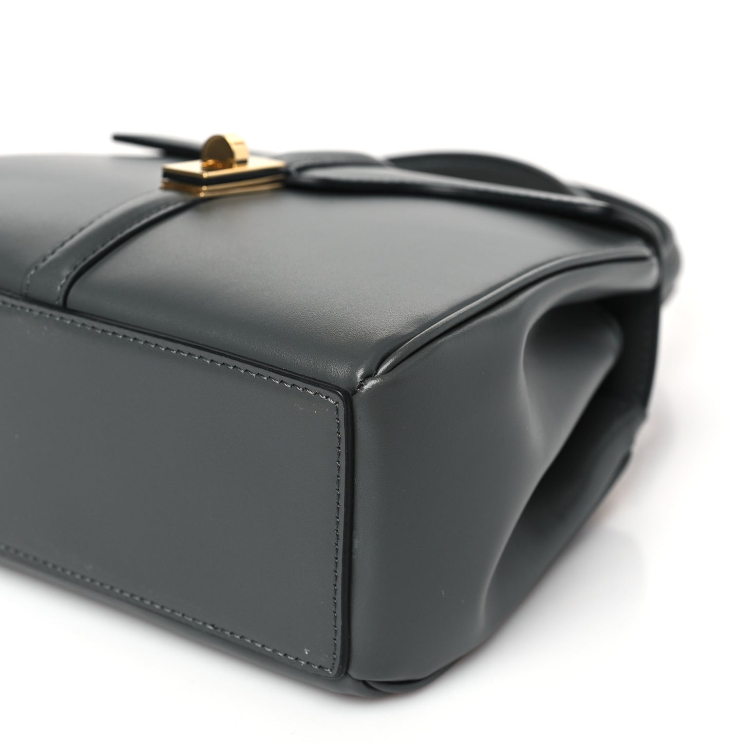 Satinated Calfskin Mini 16 Top Handle Bag Grey