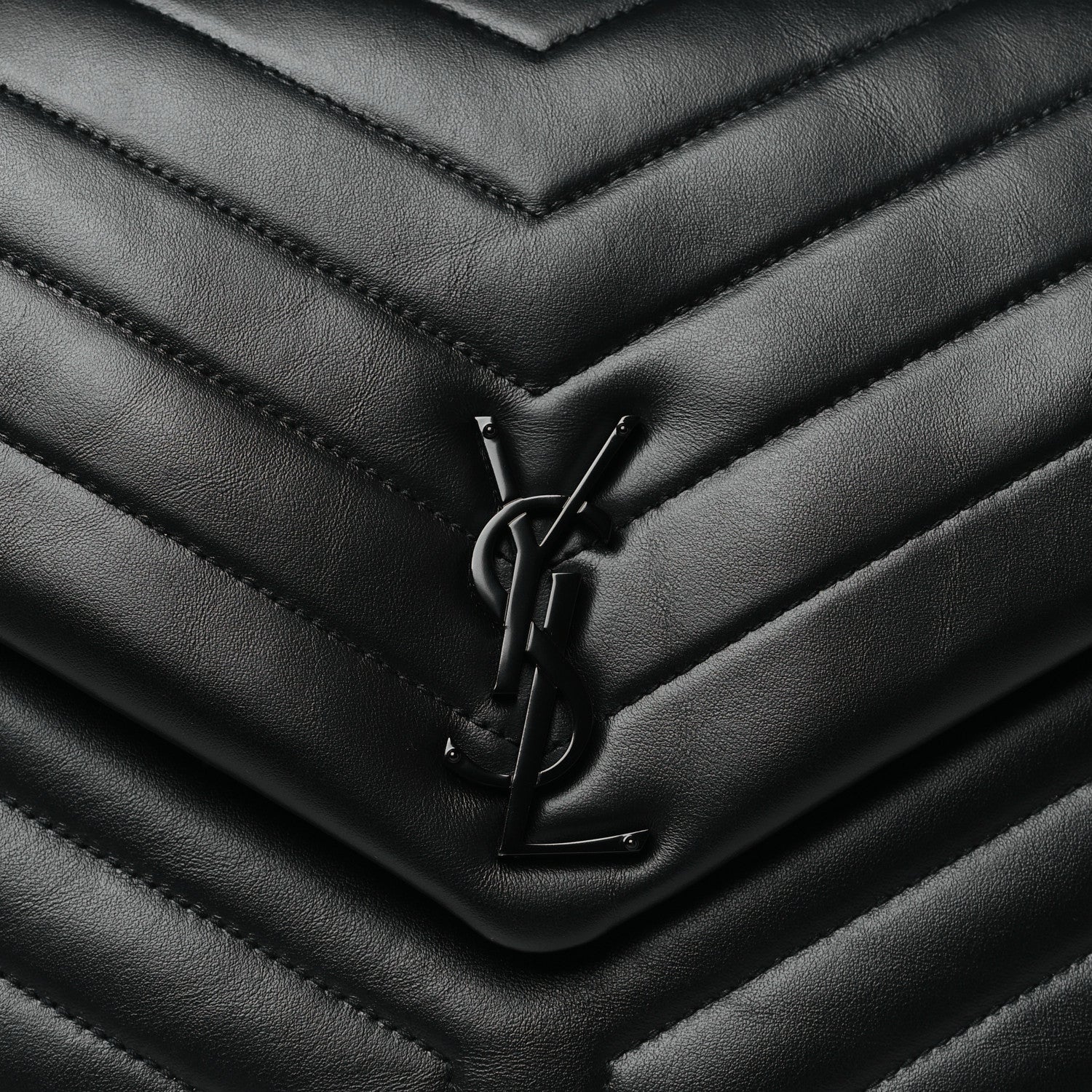 Saint Laurent Calfskin Y Quilted Monogram Monochrome Large Loulou Chain Satchel Black 8 of 11
