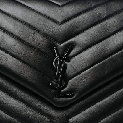 Saint Laurent Calfskin Y Quilted Monogram Monochrome Large Loulou Chain Satchel Black 8 of 11