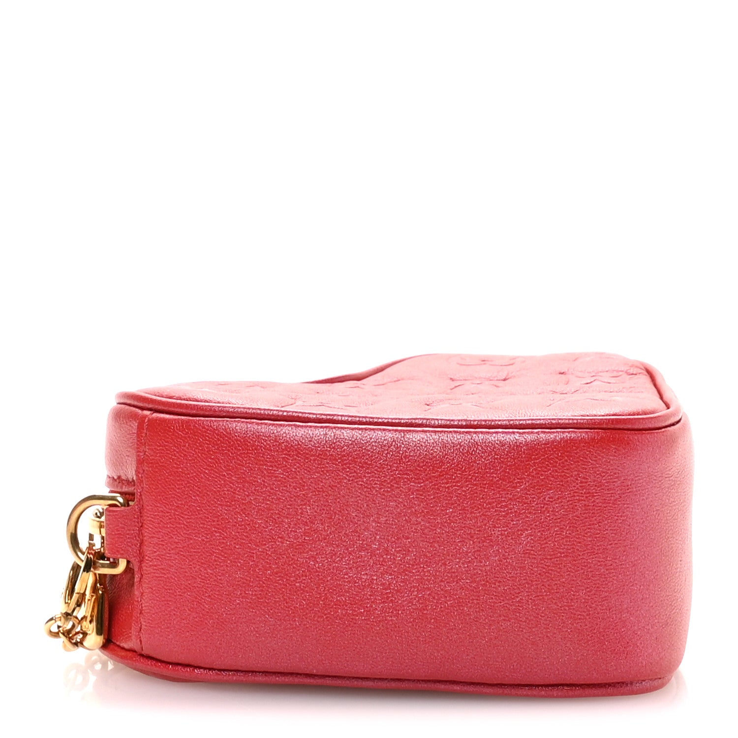 Louis Vuitton Lambskin Embossed Monogram Fall In Love Sac Coeur Heart Chain Bag Lipstick Red 4 of 10